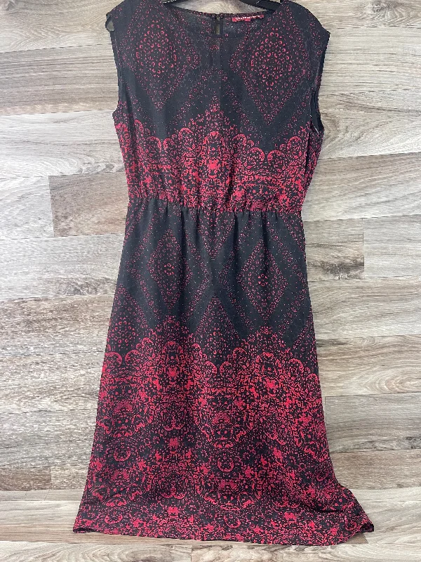 Black & Red Dress Casual Midi Clothes Mentor, Size S