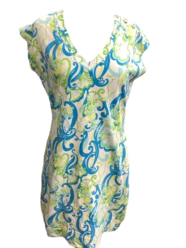 Blue & Green Dress Casual Midi Lilly Pulitzer, Size M