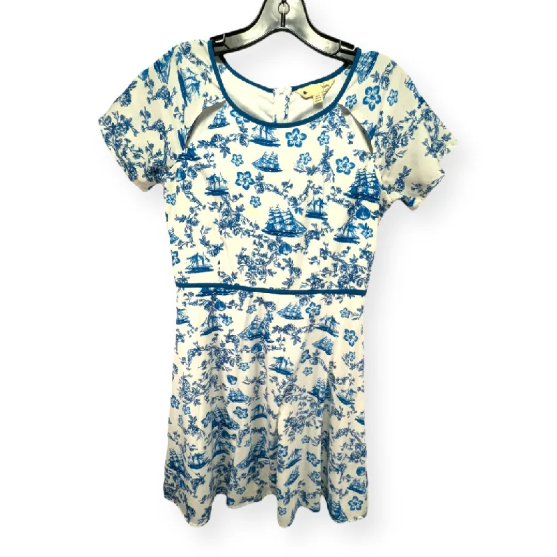 Blue & White Dress Casual Midi Yumi Kim, Size 6