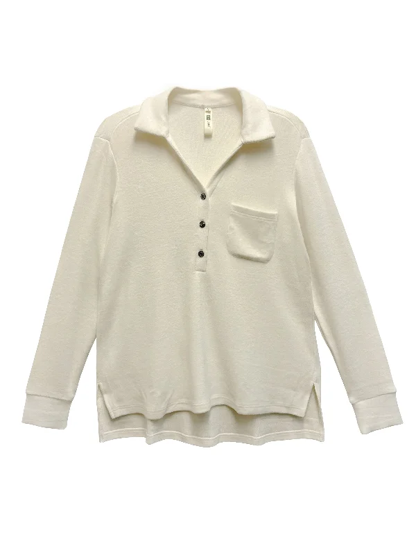 Comfort Luxe Collection Cozy Knit Notch Collar Shirt