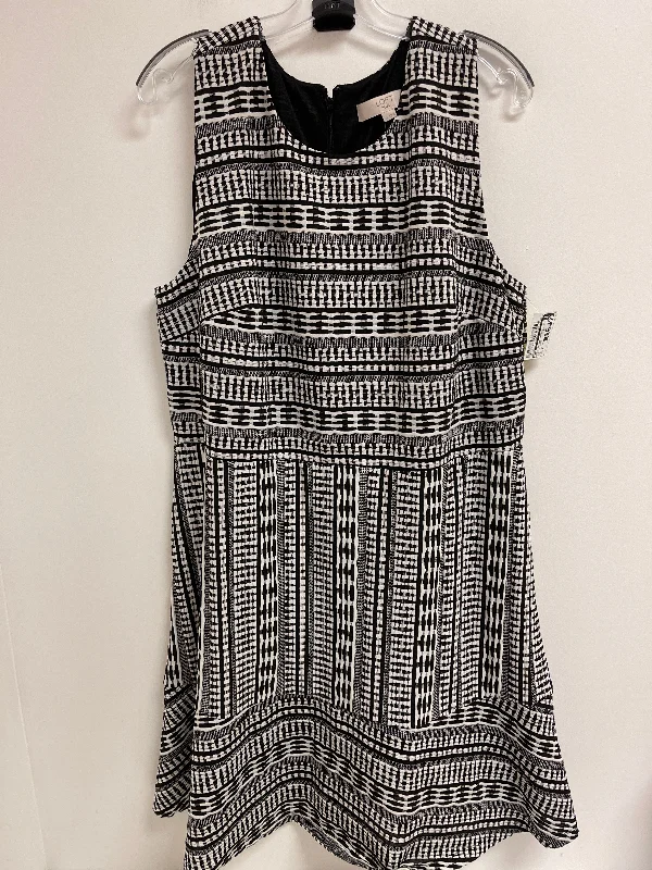 Dress Casual Short By Loft In Black & White, Size: 2x