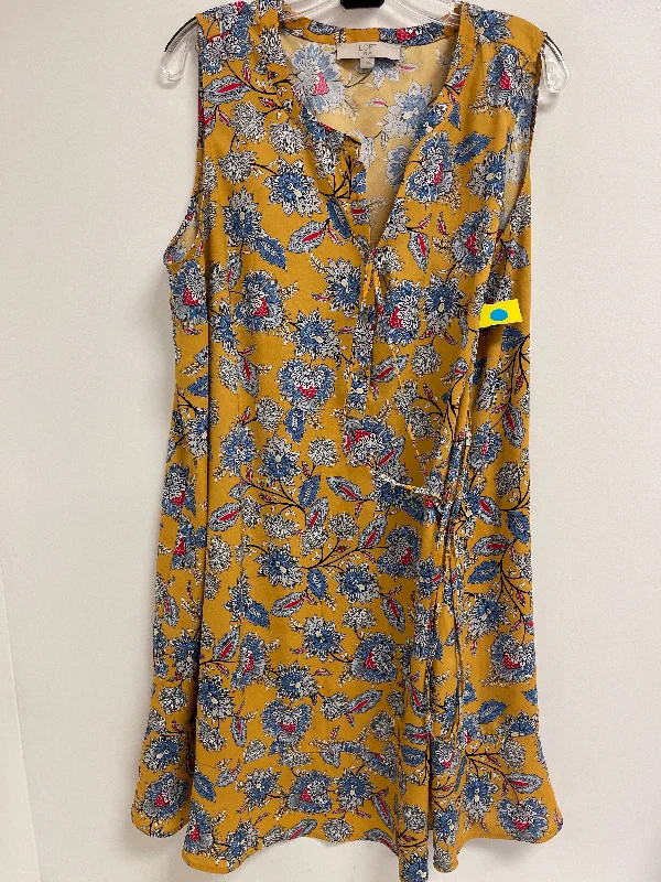 Dress Casual Short By Loft In Yellow, Size: 2x