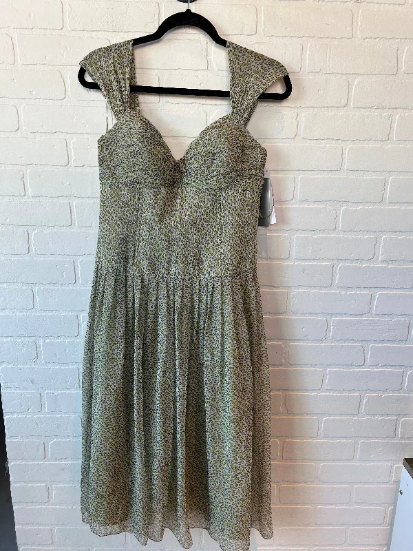 Green & Grey Dress Party Midi Teri Jon, Size M