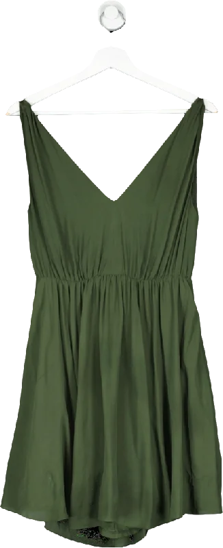 Alice + Olivia Green Backless Mini Dress UK S