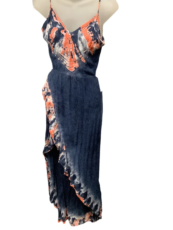 Blue & Orange Dress Casual Maxi Young Fabulous & Broke, Size Xs