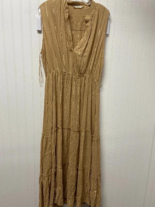 Tan Dress Casual Maxi Clothes Mentor, Size M