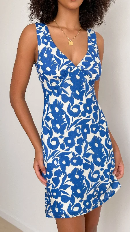 Taylor Mini Dress - Blue Floral