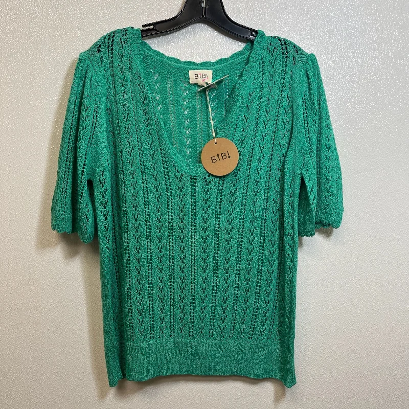 Top Short Sleeve By Bibi In Green, Size: L