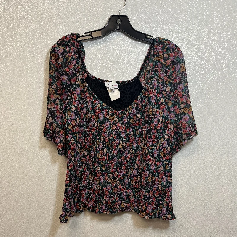 Top Short Sleeve By Clothes Mentor In Floral, Size: L