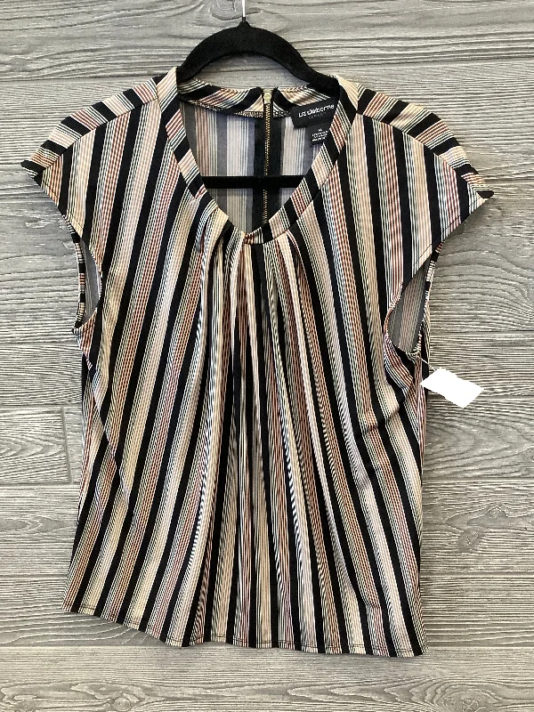 Top Short Sleeve By Liz Claiborne In Striped Pattern, Size: M