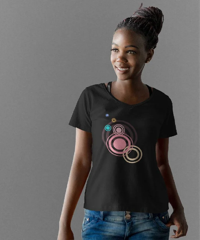 WOMENS CIRCLES ORGANIC V-NECK T-SHIRT