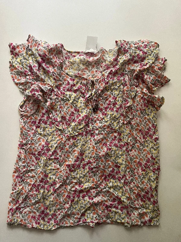 Blouse Short Sleeve By Jane And Delancey In Floral, Size: L