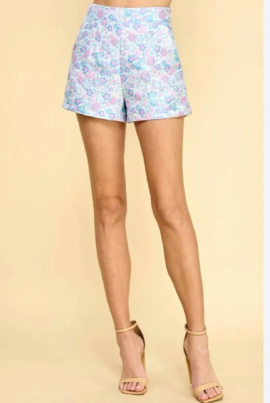 Flower Garden Tapestry Shorts In Floral Print