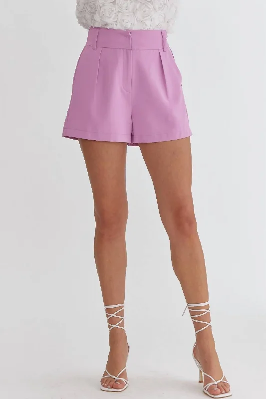 High Waisted Shorts In Mauve