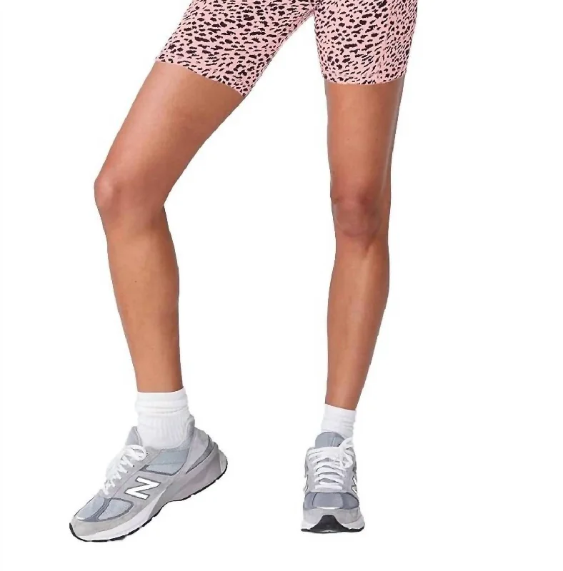 Mini Cheetah Bike Shorts In Hot Pink