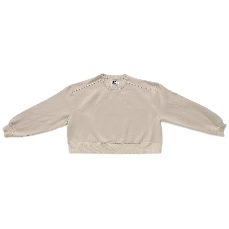 Ladies Crop Crewneck - Beige