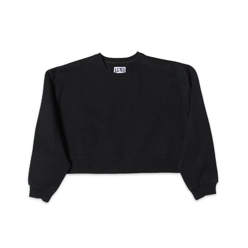 Ladies Crop Crewneck - Black