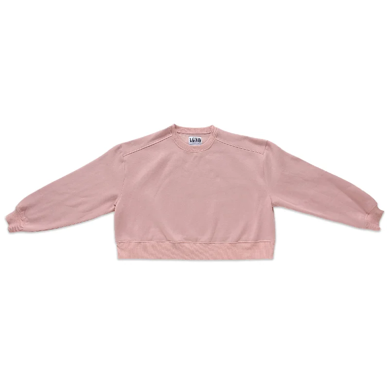 Ladies Crop Crewneck - Dusty Rose