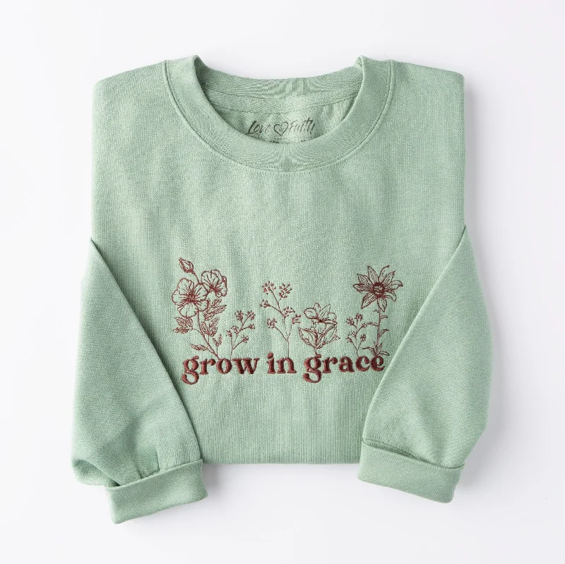 Embroidered Grow in Grace Sweatshirt