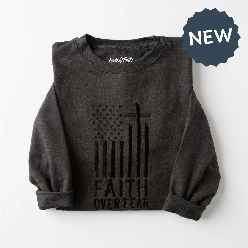 Embroidered Faith Over Fear Men's Sweatshirt