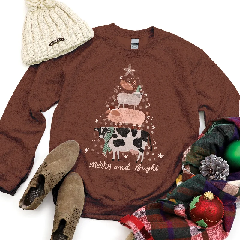 Fun Farm Animals - Christmas Tree Sweatshirt