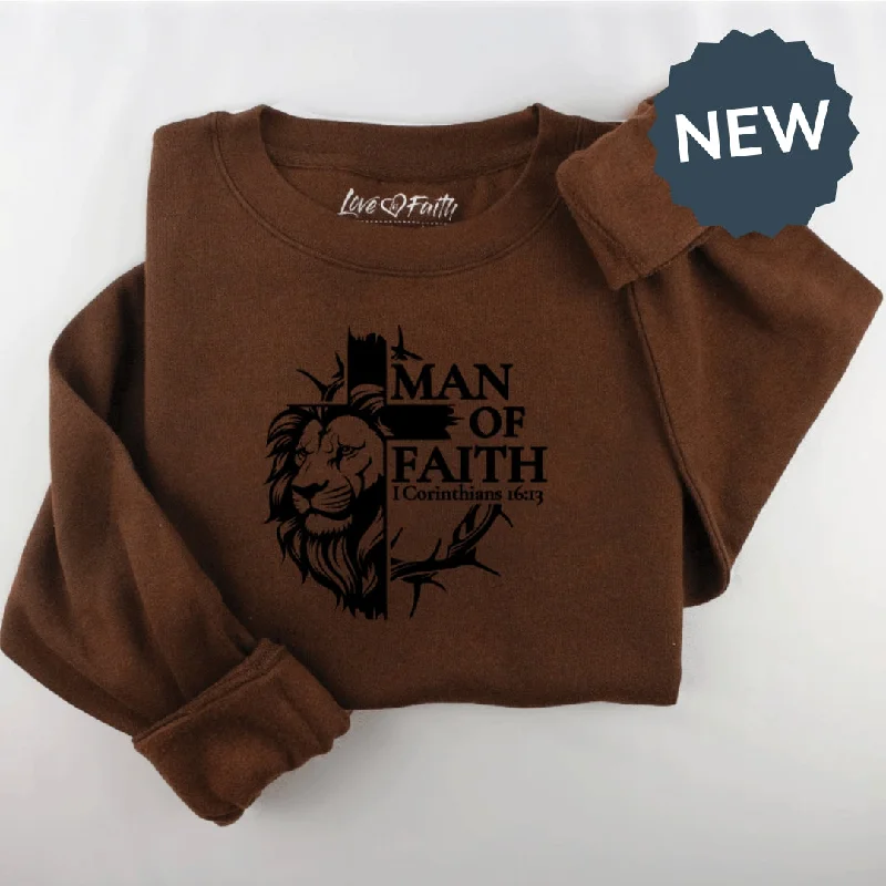 Embroidered Man of Faith Men's Sweatshirt