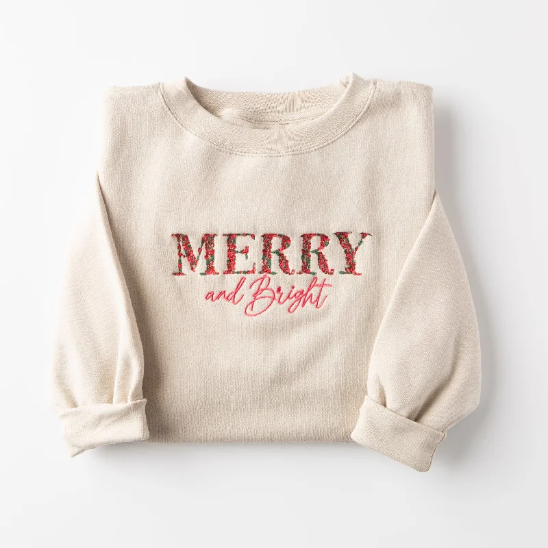 Embroidered Merry and Bright Sweatshirt