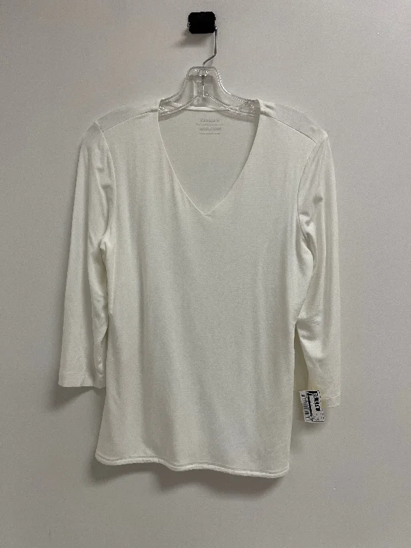 Top Long Sleeve By Chicos In White, Size: M