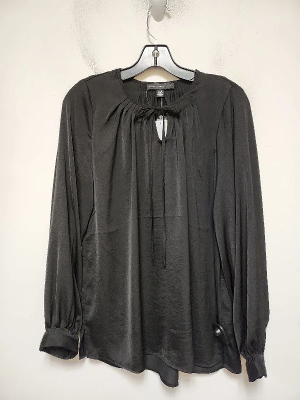 Top Long Sleeve By Joan Vass In Black, Size: L