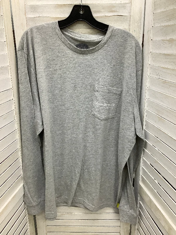 Top Long Sleeve By Lauren James In Grey, Size: Xl