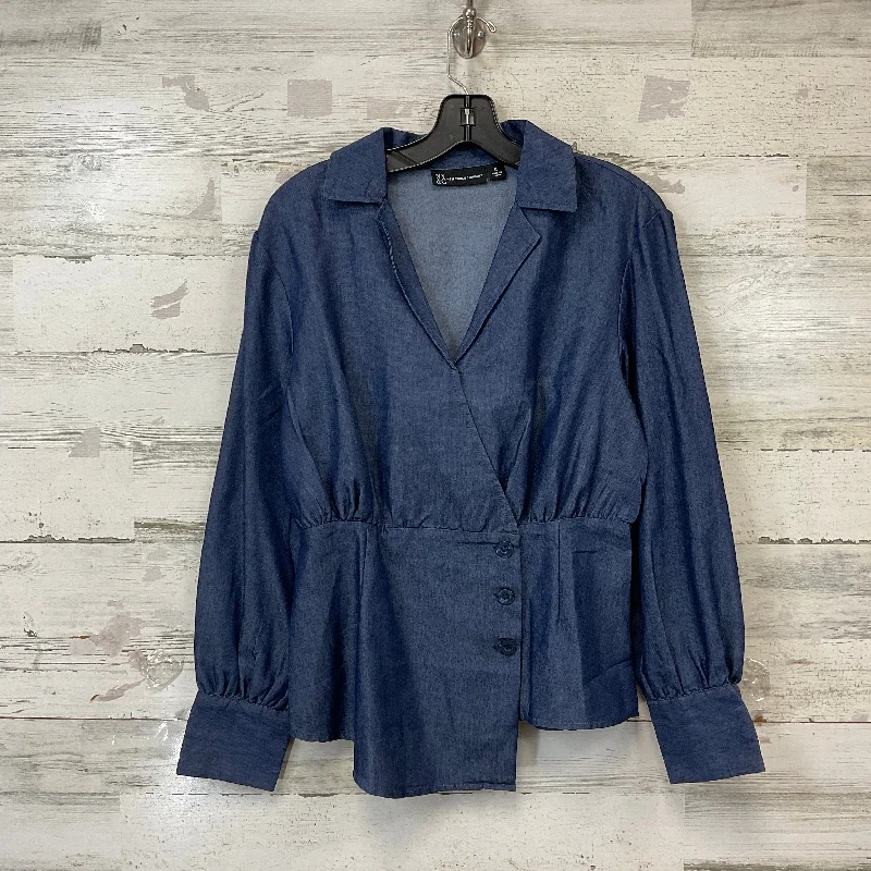 Top Long Sleeve By New York And Co In Blue, Size: S