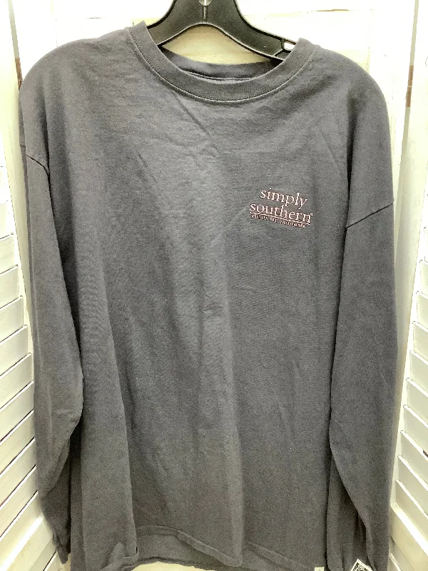 Top Long Sleeve By Simply Southern In Grey, Size: Xl