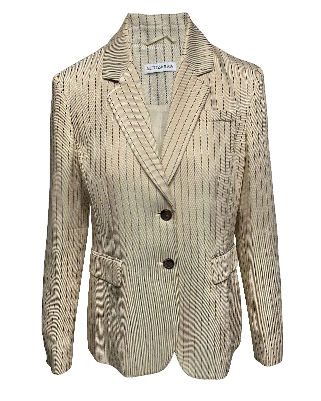 Altuzarra Striped Jacket in Cream Viscose