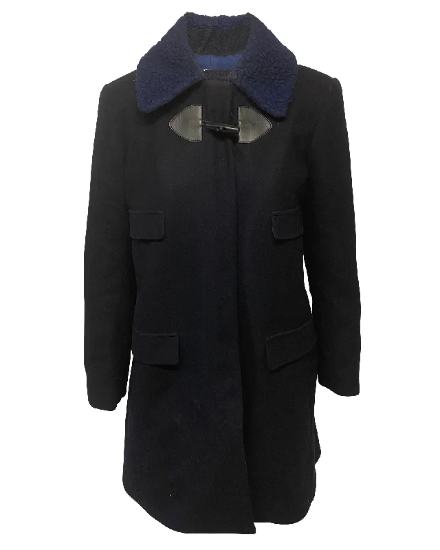 See by Chloe Winter Coat in Navy Blue Polyester