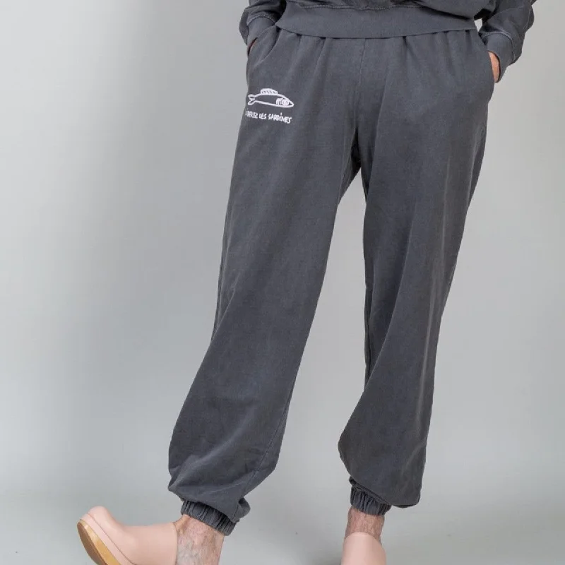 "Liberez les Sardines" Sweatpants (Faded Black)