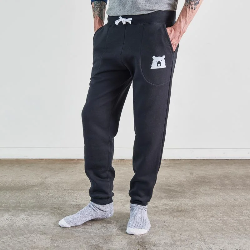 Slim Fit Sweatpants (Black + White)