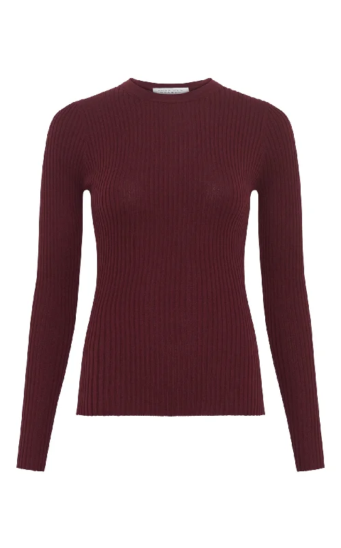 Browning Knit Sweater in Bordeaux Cashmere Silk